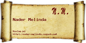 Nader Melinda névjegykártya